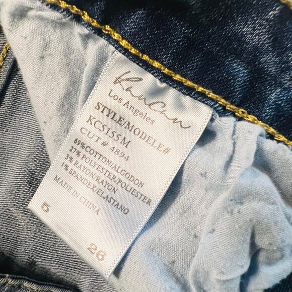 Kancan Tassel Hem Mid Rise Slim Straight Leg Jeans Size 26 - Picture 4 of 8